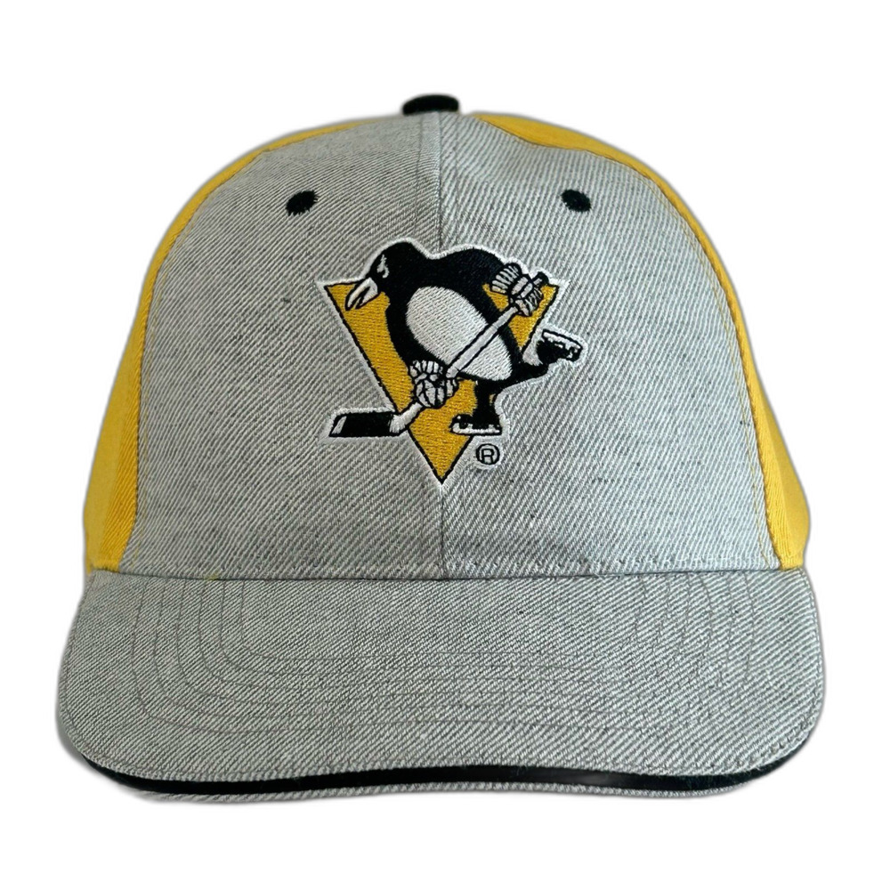 Associated Prem Cap Hat Unisex Adjustable Gray Yellow Black Pittsburgh Penguins
